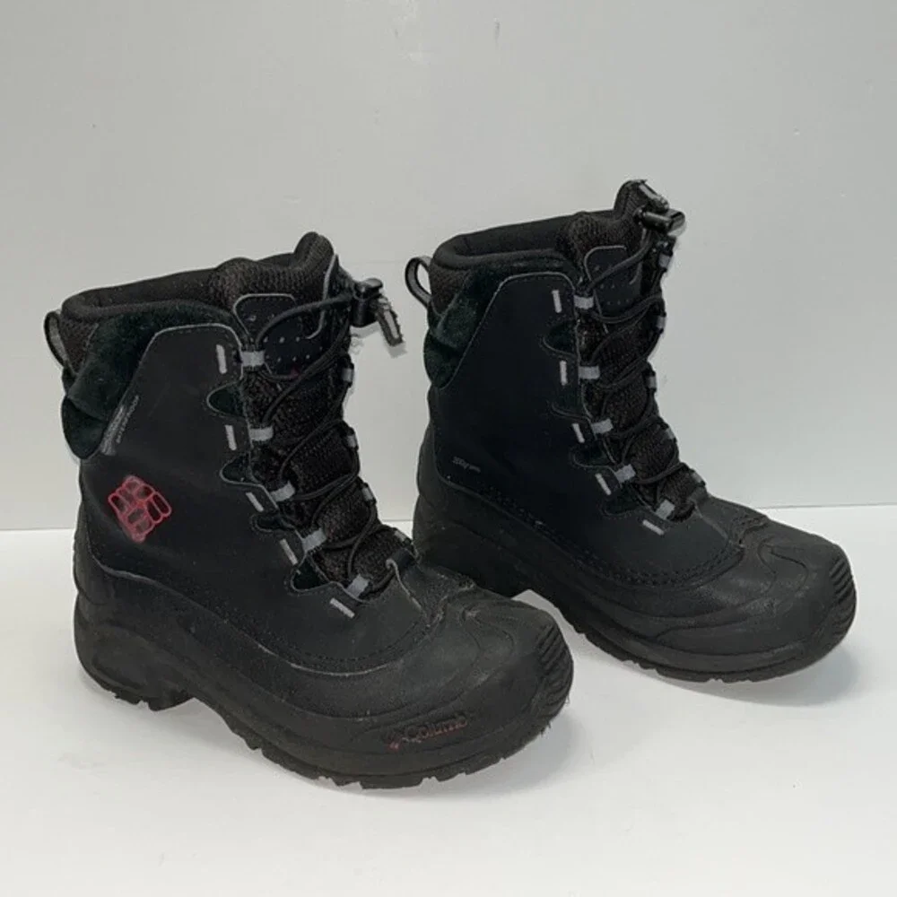 Columbia Size 3 Bugaboot II 200 Gram Snow Boots - Kids  Black